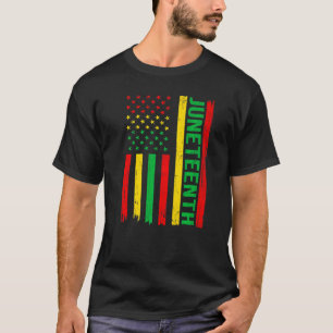 Juneteenth American Flag African 19 1865 Black His T-Shirt