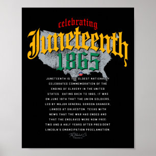 Juneteenth Ancestors 1865 African American Map Bla Poster