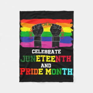 Juneteenth and gay pride month celebrate black fleece blanket