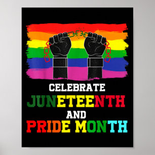 Juneteenth and gay pride month celebrate black poster