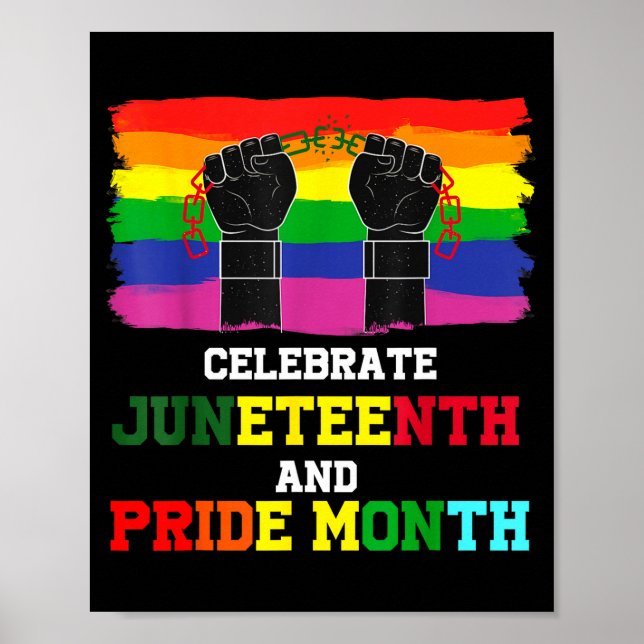 Juneteenth and gay pride month celebrate black poster (Front)