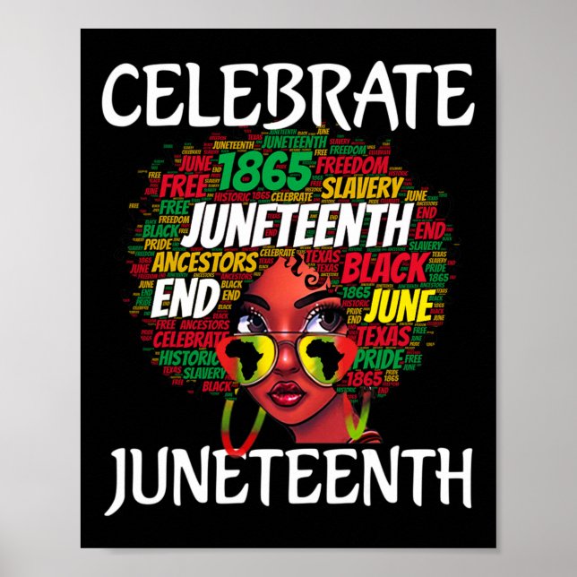 Juneteenth Because My Ancestor Weren't Free Afro B Poster (Front)