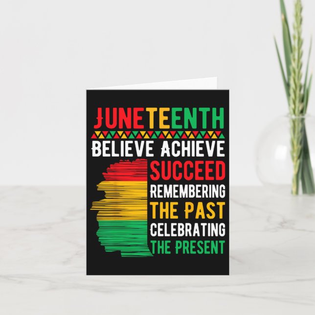 Juneteenth Believe Achieve Succeed Black History M Card (Front)