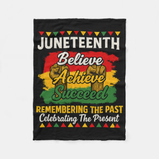 Juneteenth Believe Achieve Succeed Pride Tee Fleece Blanket