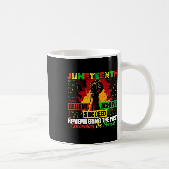 Juneteenth Believe Succeed Remembering The Past Af Coffee Mug (Right)