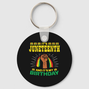 Juneteenth Birthday African American Black Men Wom Key Ring