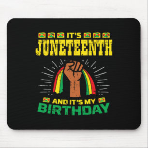 Juneteenth Birthday African American Black Men Wom Mouse Mat