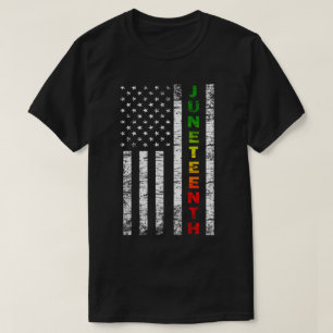 Juneteenth Black African American US Flag T-Shirt