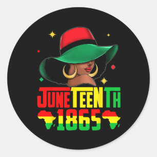 Juneteenth Black African Women Hair Remembering My Classic Round Sticker