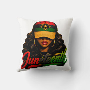 Juneteenth Black Afro Women Melanin Freedom 1865 Cushion