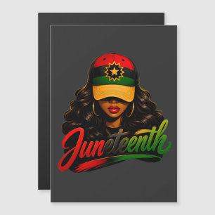 Juneteenth Black Afro Women Melanin Freedom 1865 Magnetic Invitation