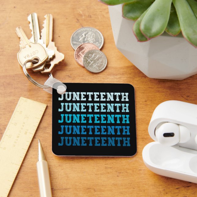 Juneteenth Black American African Celebration Cool Key Ring (Desk)
