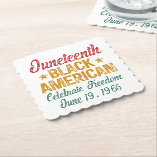 Juneteenth Black American Celebrate Freedom Cool Paper Coaster