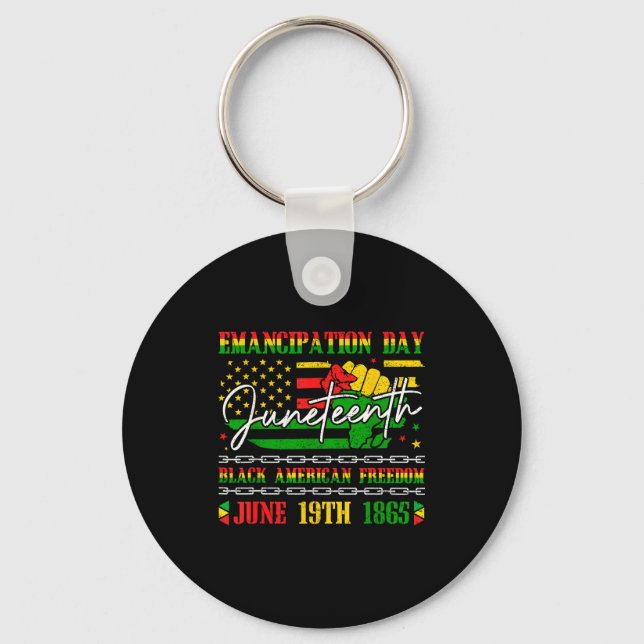 Juneteenth black american freedom 1865 key ring (Front)