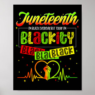 Juneteenth black everyday blackity heartbeat men poster