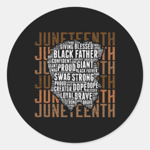 Juneteenth Black Father African Freedom Day Dad Pa Classic Round Sticker