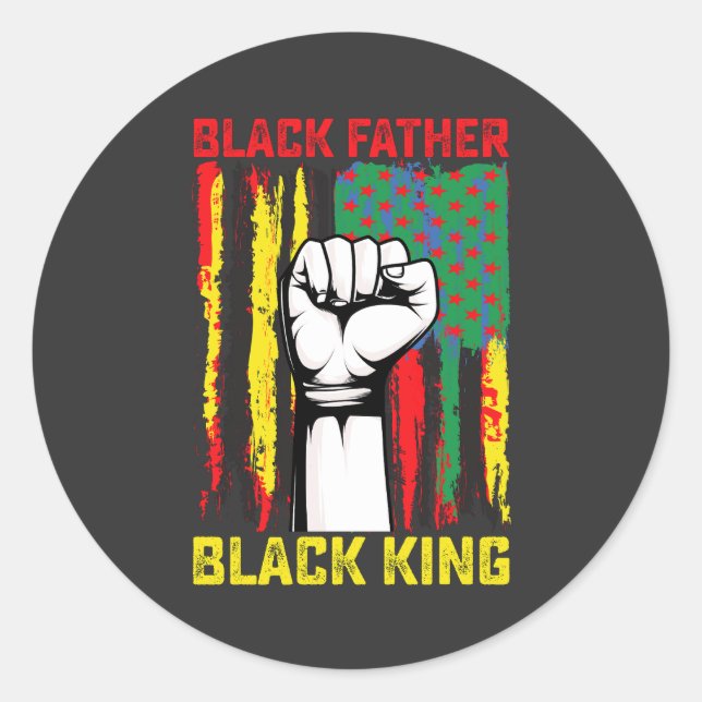 Juneteenth Black Father Day Dad King Celebrating F Classic Round Sticker (Front)