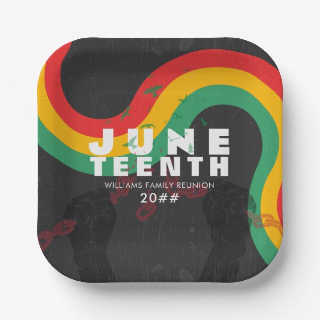 Juneteenth Black History 1865 Freedom Celebration Paper Plate (Front)