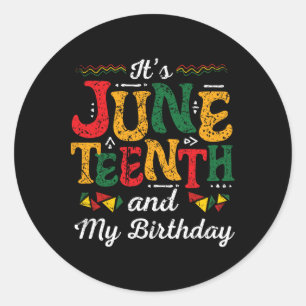 Juneteenth Black History Month Birthday 19 June Classic Round Sticker