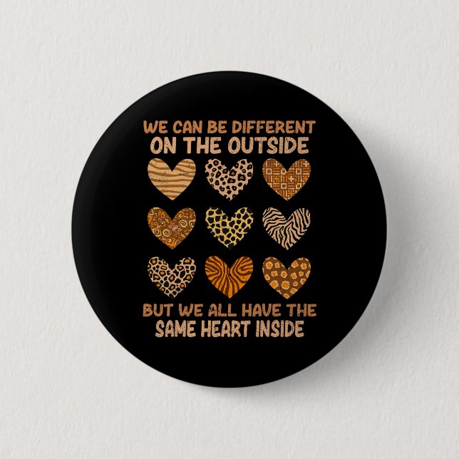 Juneteenth Black History Month Same Heart Inside W 6 Cm Round Badge (Front)