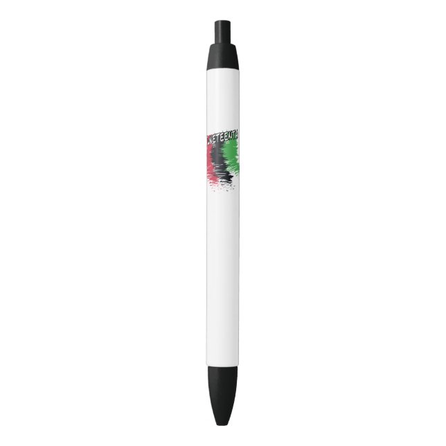 Juneteenth Black Ink Pen (Front Vertical)