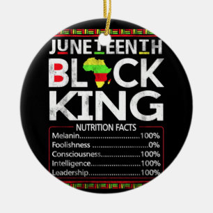 Juneteenth Black King Melanin Dad Fathers Day Ceramic Tree Decoration