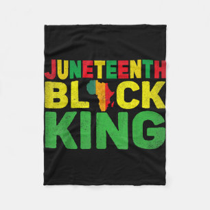 Juneteenth black king melanin dad fathers day fleece blanket