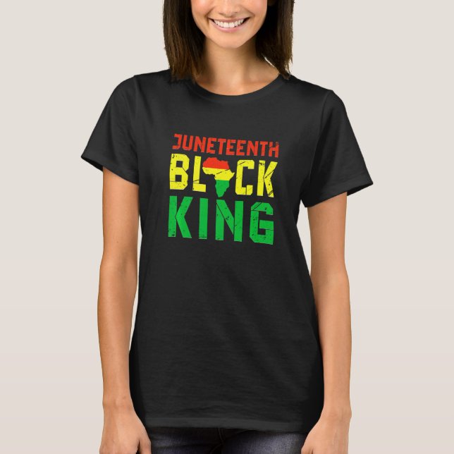 Juneteenth Black King Melanin Dad Fathers Day Men  T-Shirt (Front)