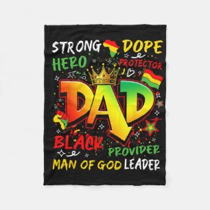 Juneteenth Black King Melanin Fathers Day Black Da Fleece Blanket