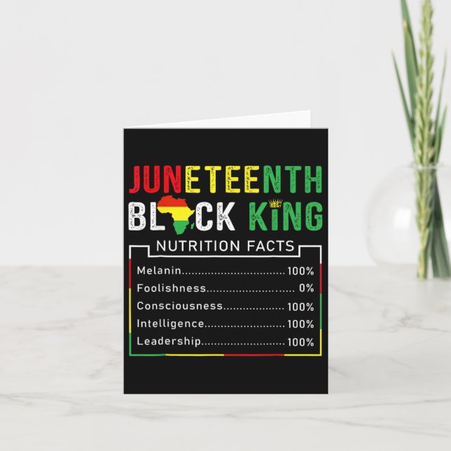 Juneteenth Black King Melanin Fathers Day Men Boys Card (Front)