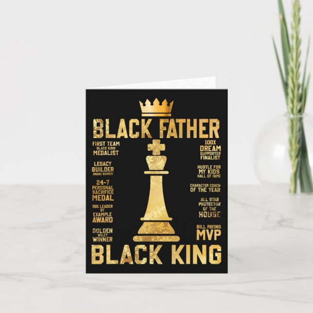 Juneteenth Black King Most Powerful Chess African  Card (Front)