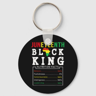 Juneteenth Black King Nutrition Facts Father's Day Key Ring