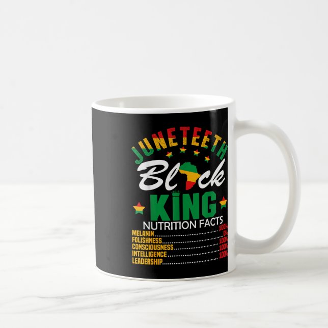 Juneteenth Black King Nutritional Fact Pride Afric Coffee Mug (Right)