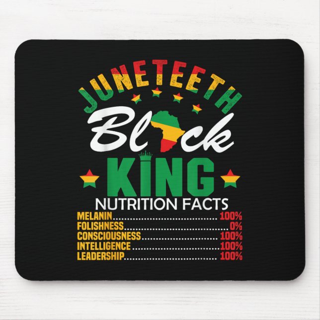 Juneteenth Black King Nutritional Fact Pride Afric Mouse Mat (Front)