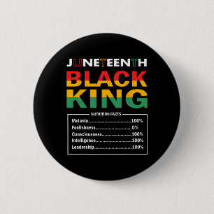 Juneteenth Black King Nutritional Facts Black Hist 6 Cm Round Badge