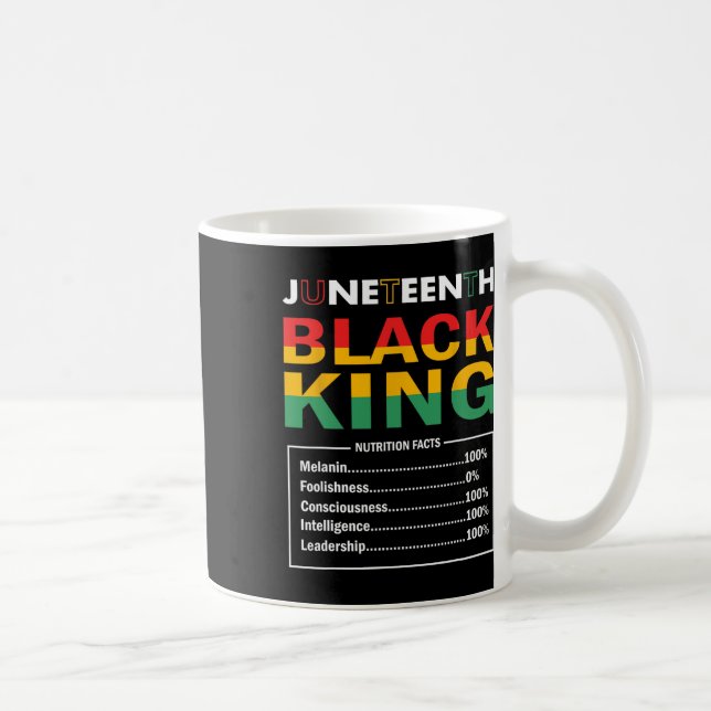 Juneteenth Black King Nutritional Facts Black Hist Coffee Mug (Right)