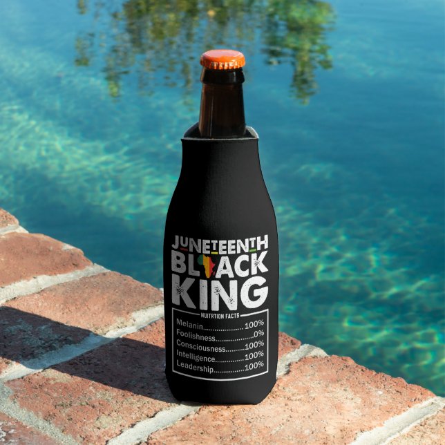 Juneteenth Black King Nutritional Facts Melanin  Bottle Cooler (In Situ Pool)