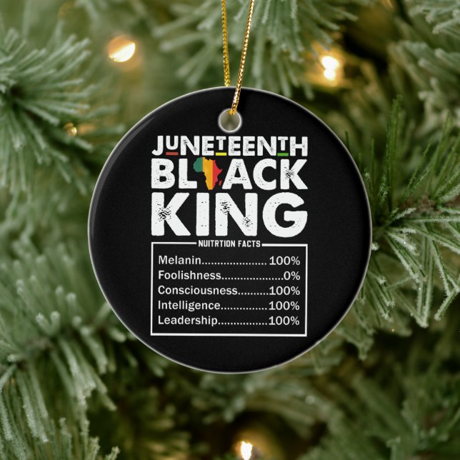 Juneteenth Black King Nutritional Facts Melanin  Ceramic Tree Decoration (Tree)