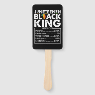 Juneteenth Black King Nutritional Facts Melanin Hand Fan