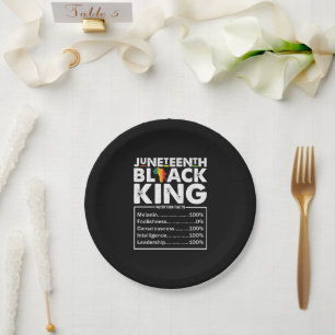 Juneteenth Black King Nutritional Facts Melanin  Paper Plate