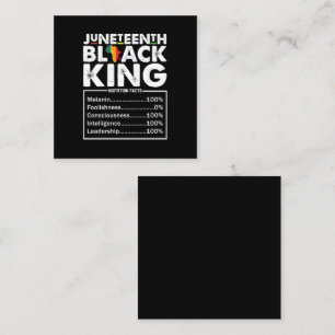 Juneteenth Black King Nutritional Facts Melanin  Square Business Card