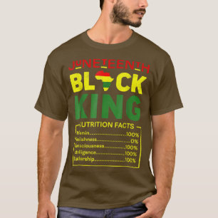 Juneteenth Black King Nutritional Facts Mens Boys T-Shirt
