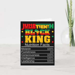 Juneteenth Black King Nutritional Facts Pride Afri Card