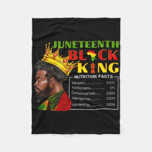 Juneteenth Black King Nutritional Facts Pride Afri Fleece Blanket