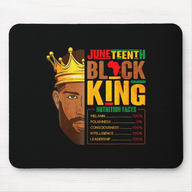 Juneteenth Black King Nutritional Facts Pride Afri Mouse Mat (Front)
