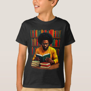 Juneteenth Black Man Reading Books  T-Shirt