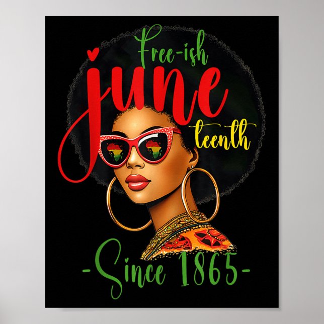 Juneteenth Black Pride 1865 African American Freed Poster (Front)