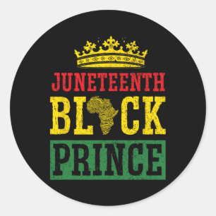 Juneteenth Black Prince Freedom Day Group Matching Classic Round Sticker