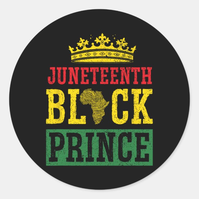 Juneteenth Black Prince Freedom Day Group Matching Classic Round Sticker (Front)