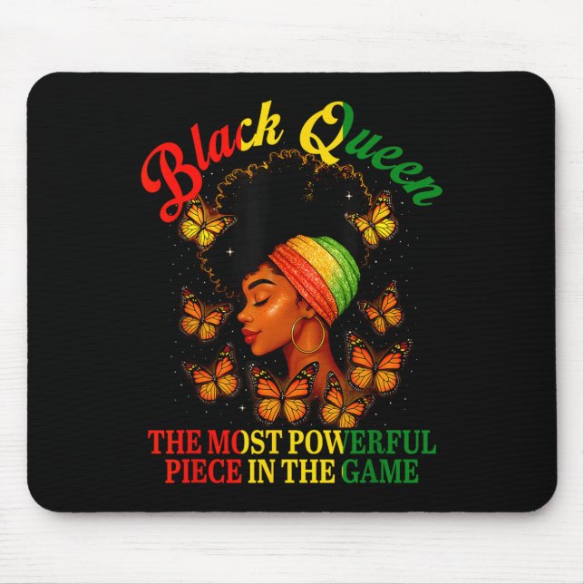 Juneteenth Black Queen Chess Powerful Piece In The Mouse Mat (Front)
